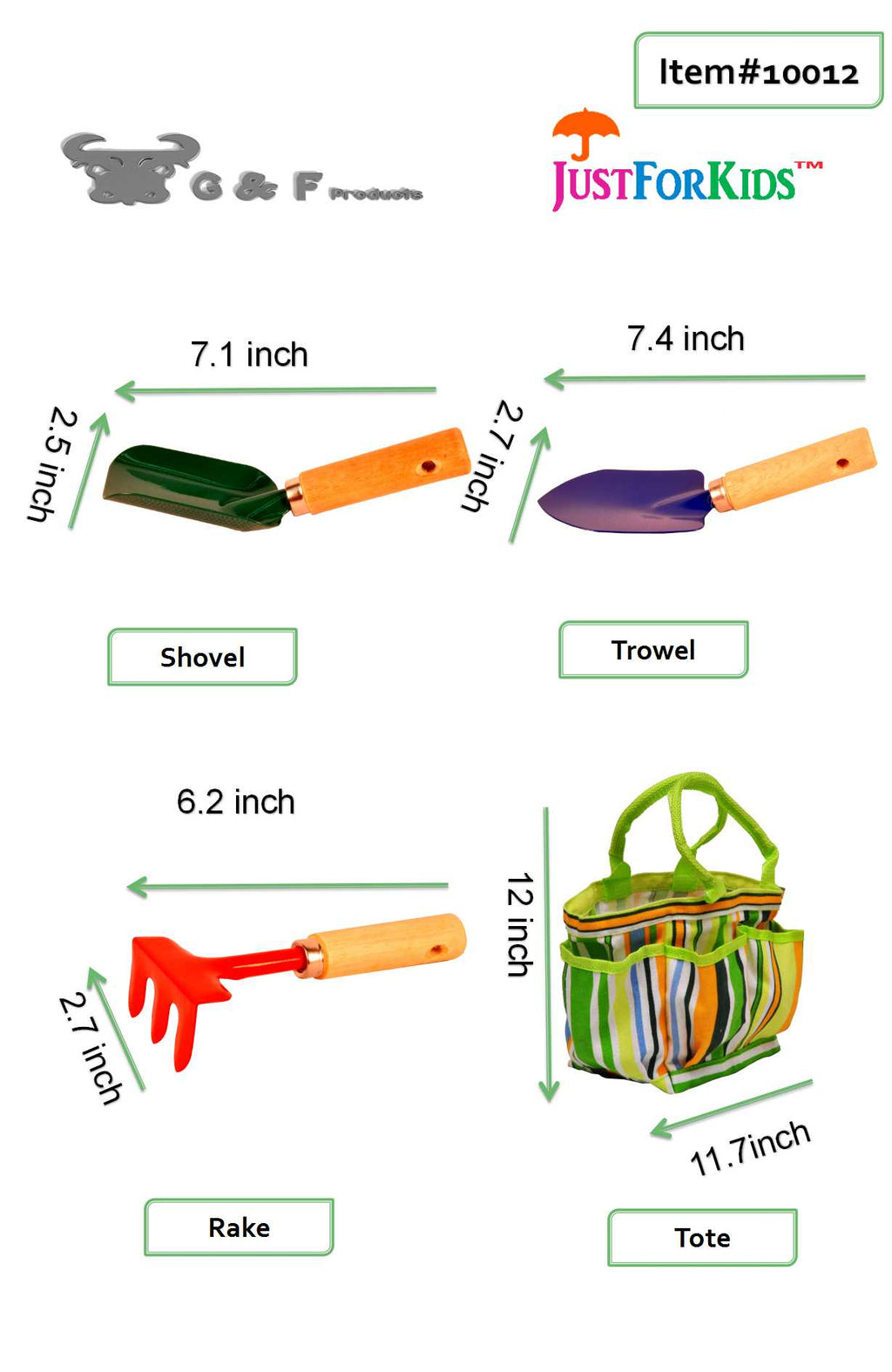 Kids Garden Tools Set with Tote