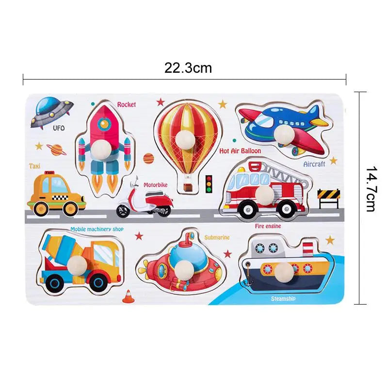 ﻿﻿Montessori Wooden Hand Grab Puzzles,