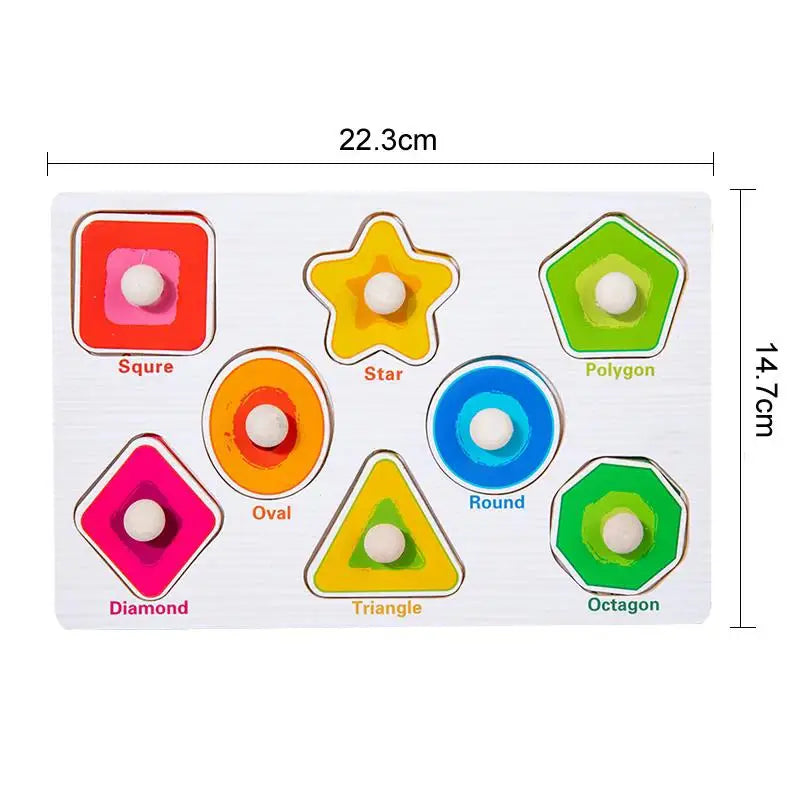 ﻿﻿Montessori Wooden Hand Grab Puzzles,